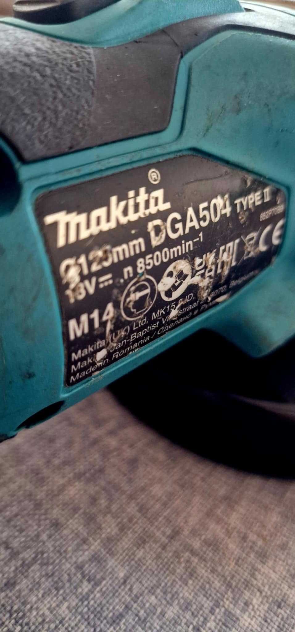 Szlifierka Makita DGA504 w zestawie z oryginalnym akumulatorem 5.0Ah