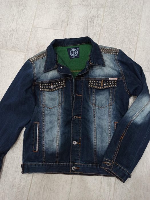 Джинсова ветрівка с шипами Jeans net
