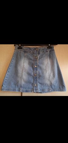 Spódniczka jeansowa, zapinana na zatrzaski, Zara, rozm. 152cm