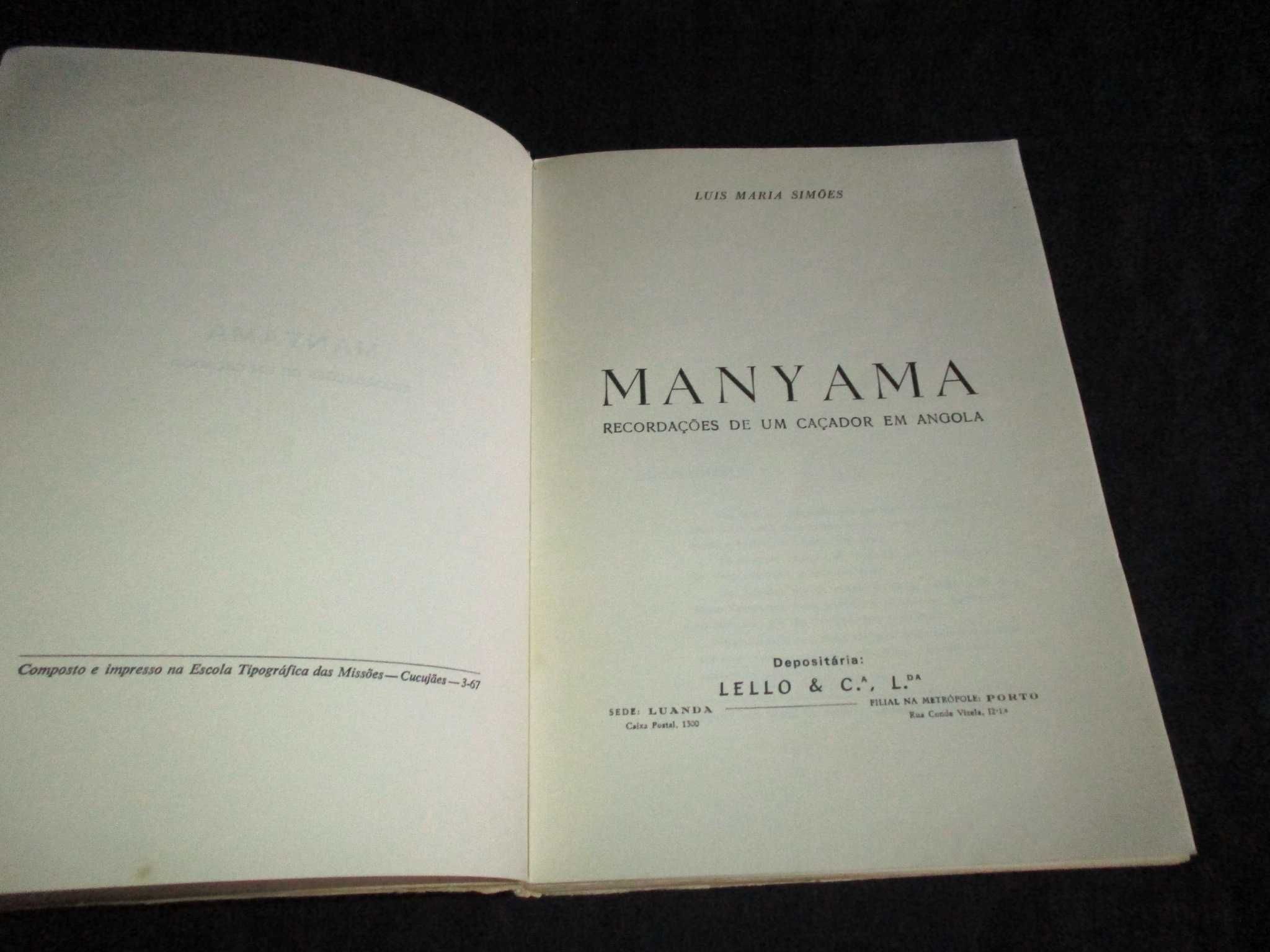Livro Manyama Recordações de um caçador em Angola