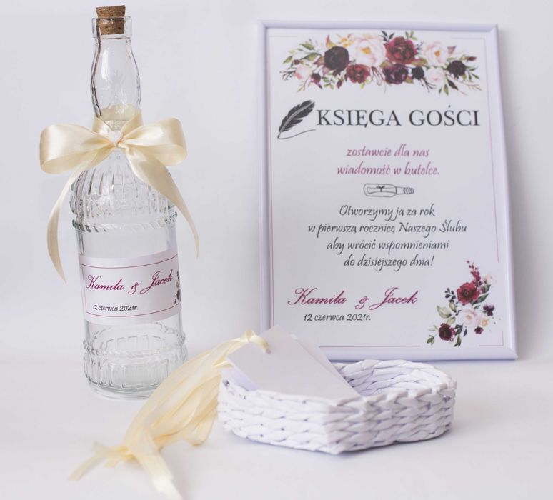 Księga gości oryginalny zestaw na wesele ślub DOWOLNY kolor
