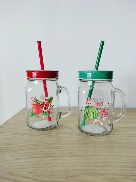 2 canecas copo com tampa e palhinha • novo!