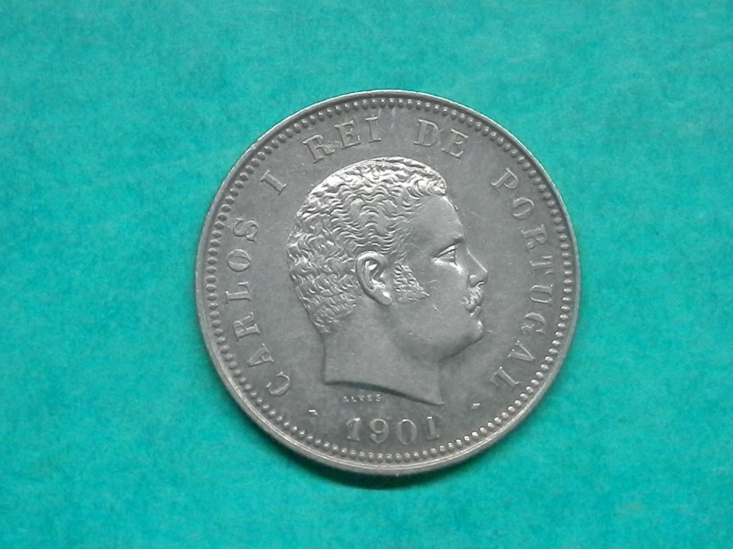 998 - Carlos I 200 réis 1901 prata (Rara), por 385,00