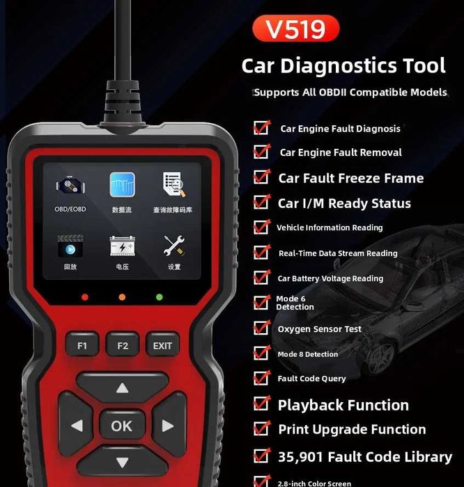 V519 OBD2 ferramenta de diagnóstico auto
