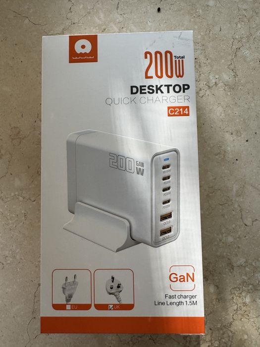 Зарядний пристрій WUW-C214 Gan 200W white