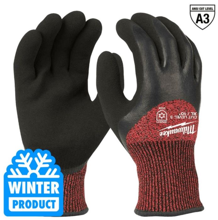 Рукавиці зимові MILWAUKEE, з опором порізам 3 рівня, розмір 9/L, 10/XL