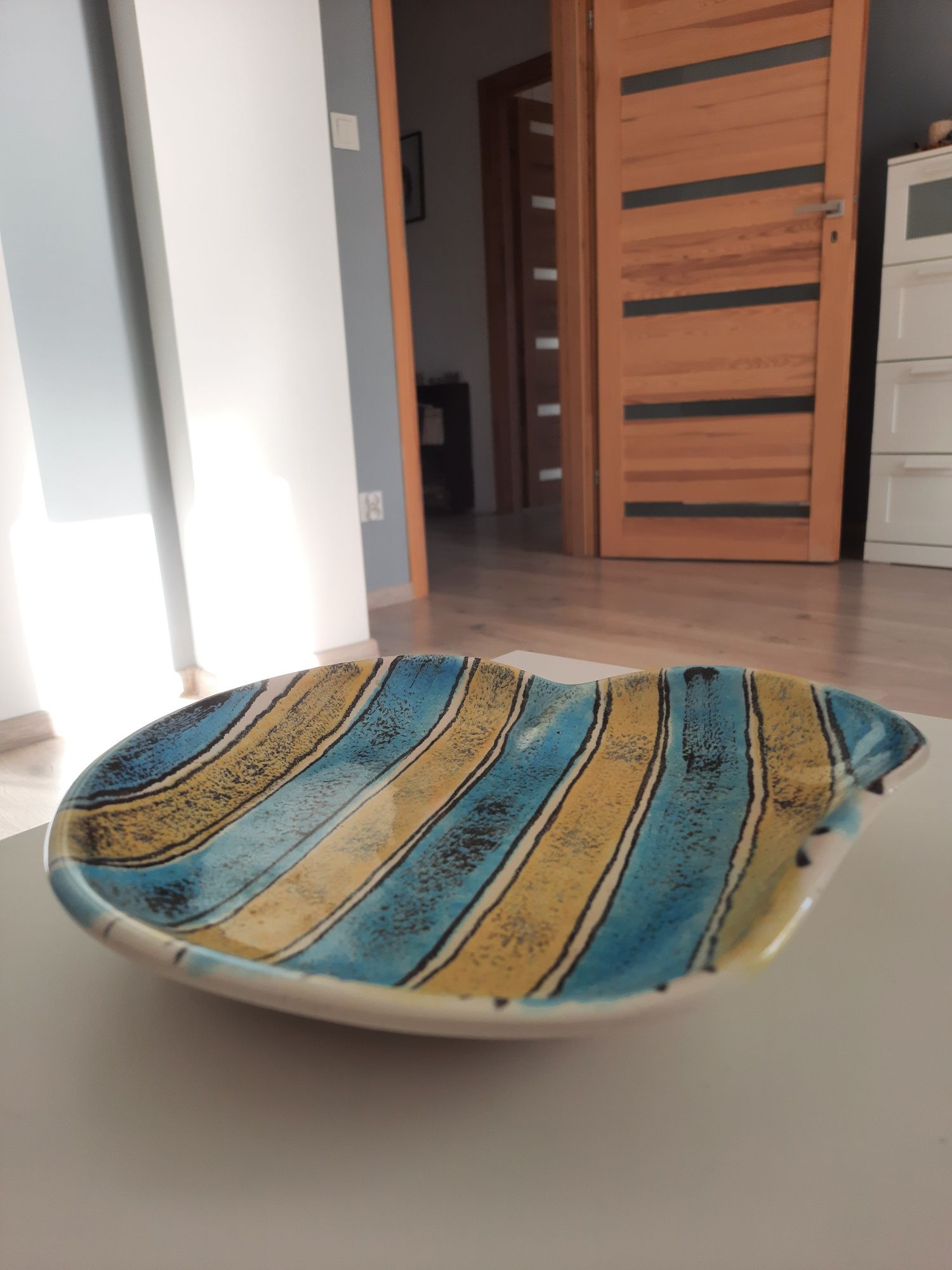 Ceramiczna,stara patera w stylu Picasso Modern