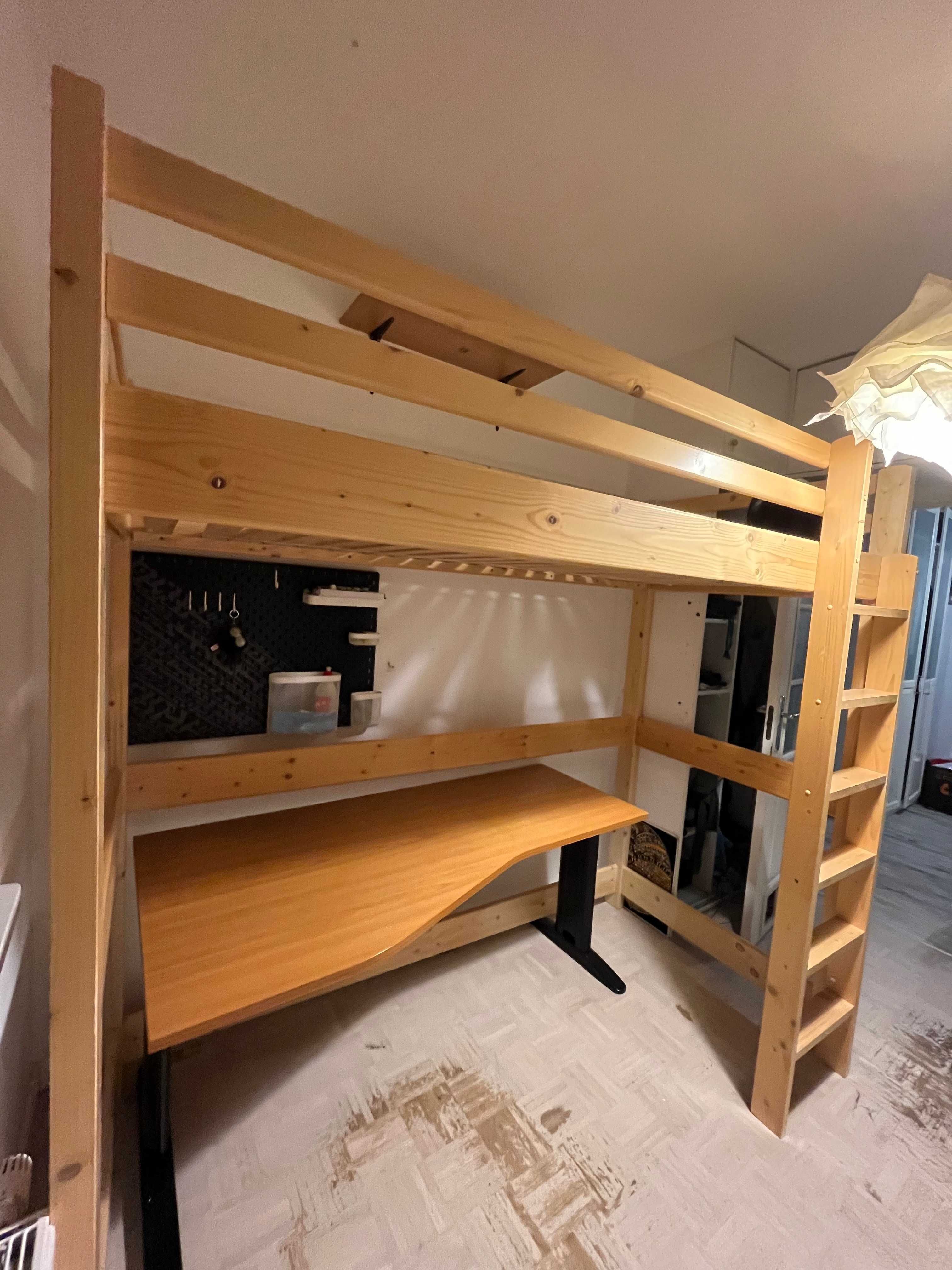Drewniane łóżko Ania na antresoli 90x200 bez materaca