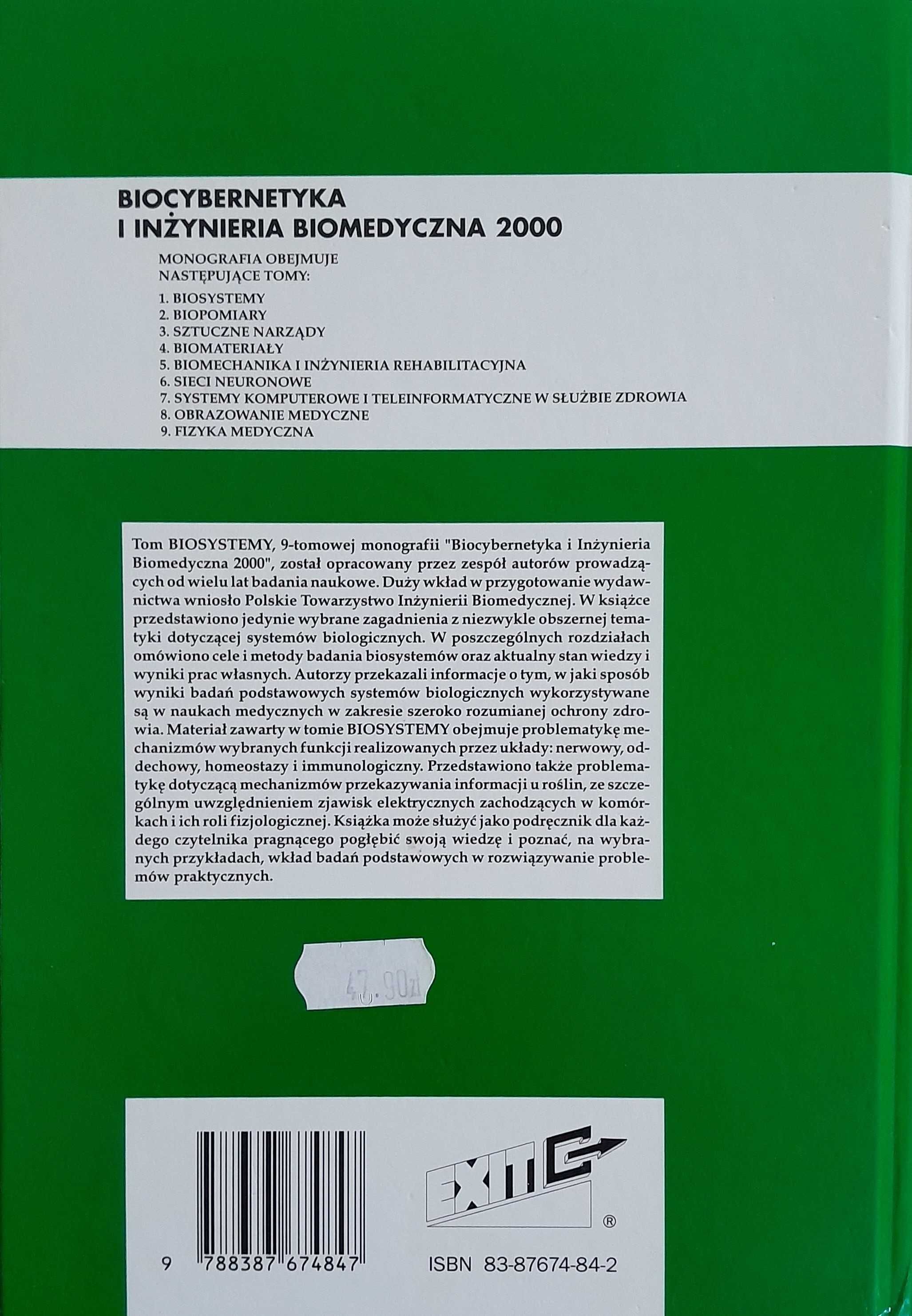 Biosystemy Tom 1, Biocybernetyka i Inżynieria Biomedyczna 2000