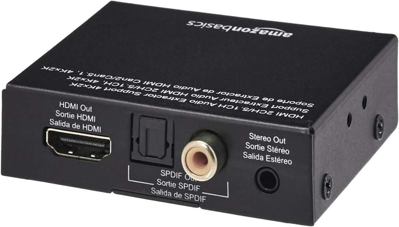 Amazon Basics ekstraktor Audio konwerter HDMI na HDMI 4K RCA Spdif