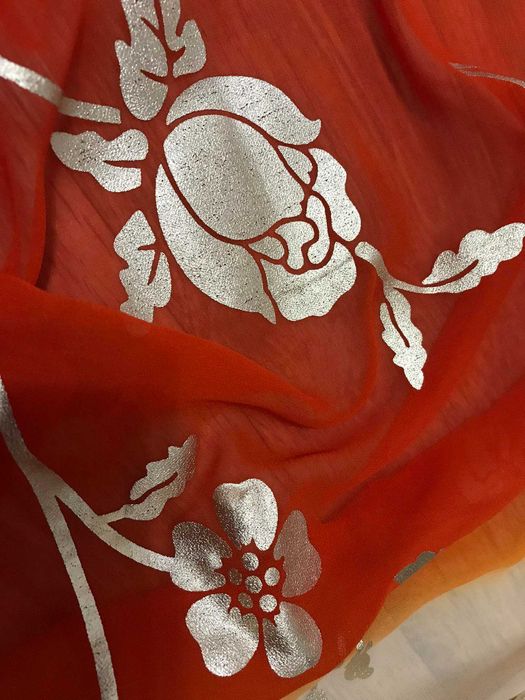 Сари Индия шикарное расшито серебряной нитью и паетками 5,55х1,10м