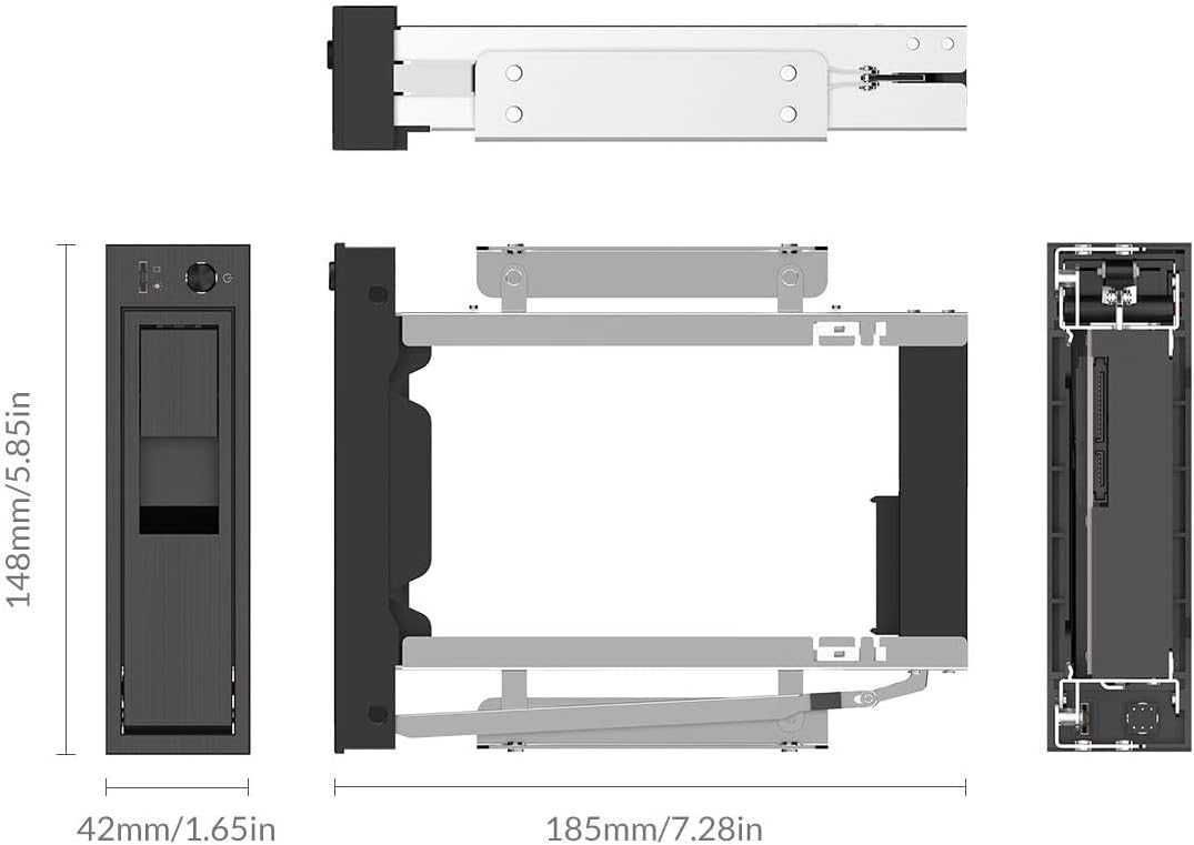 Kieszeń Orico ORICO 1106SS BK-EU 5.25 na 3.5 inch SATA HDD hot swap