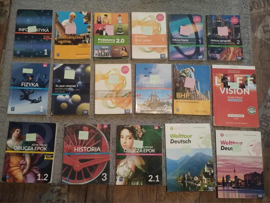 Książki do technikum i liceum 1,2,3