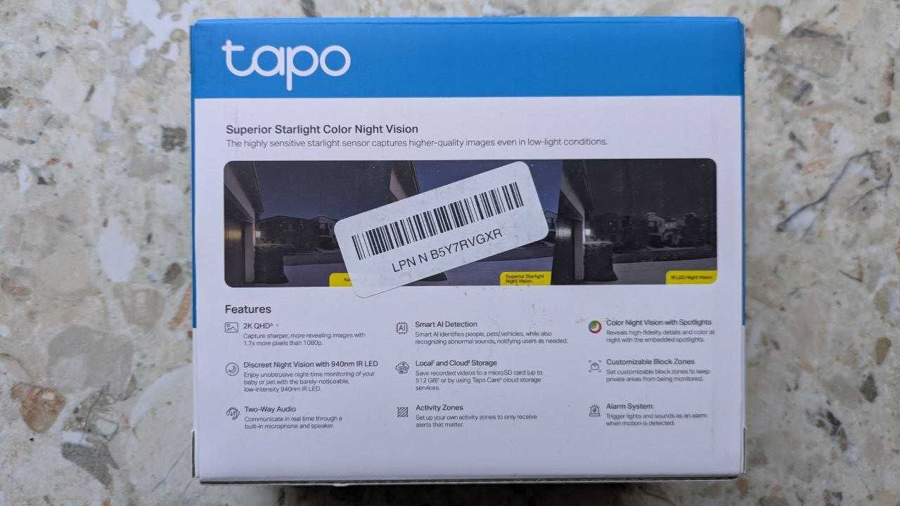 TP-Link Tapo C120 внутрішня/зовнішня Wi-Fi камера відеоспостереження