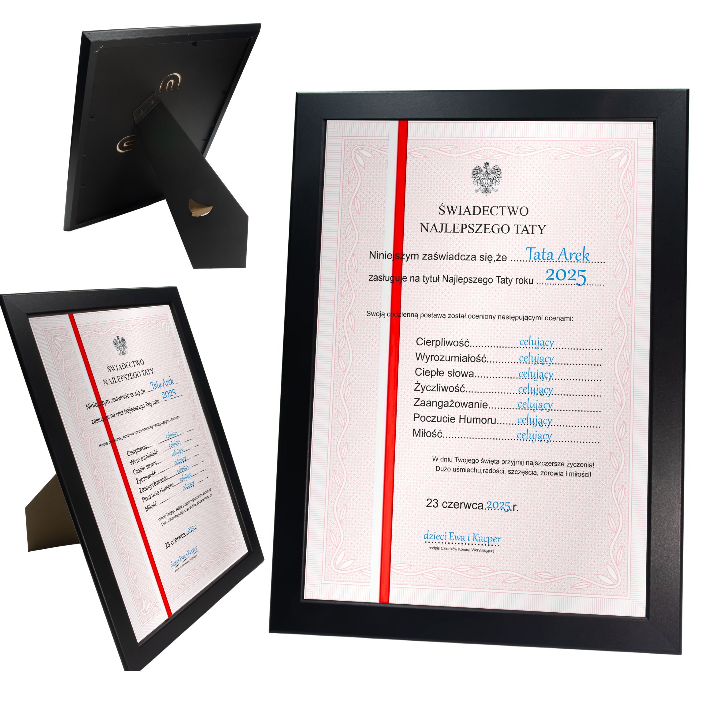 Świadectwo dla najlepszego TATY prezent dzień OJCA upominek