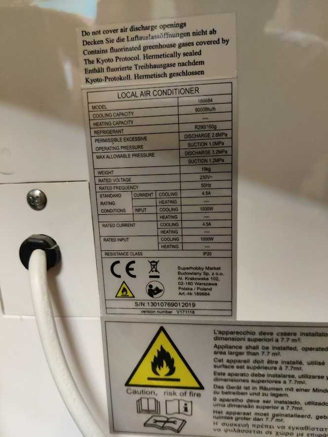 Obi klimatyzator przenośny 2600W 189683