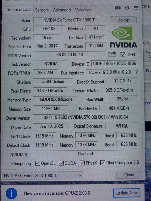 Продам видеокарту 1080ті 11гб