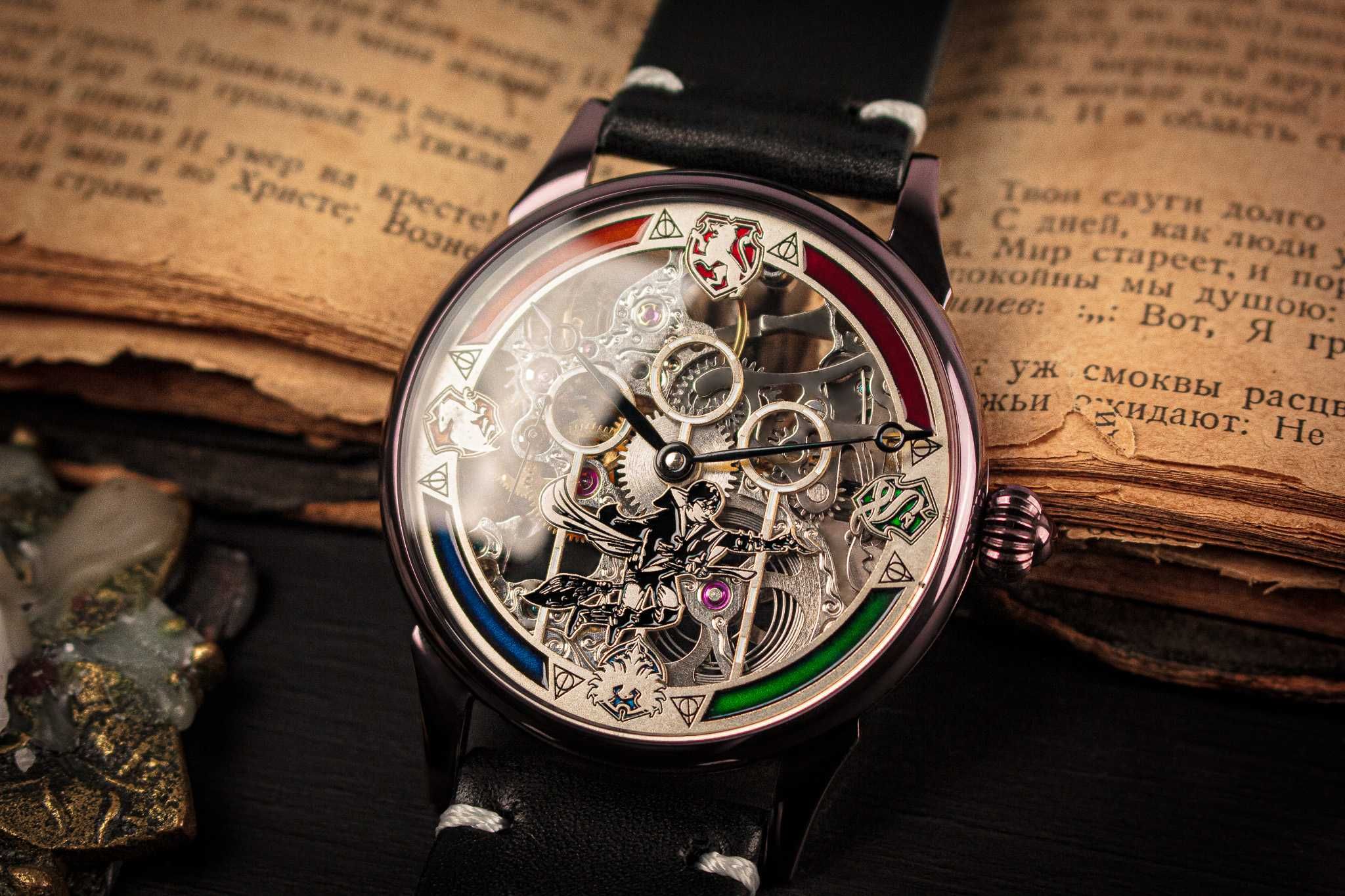 Наручные механические часы скелетон с уникальным дизайном Гарри Поттер
