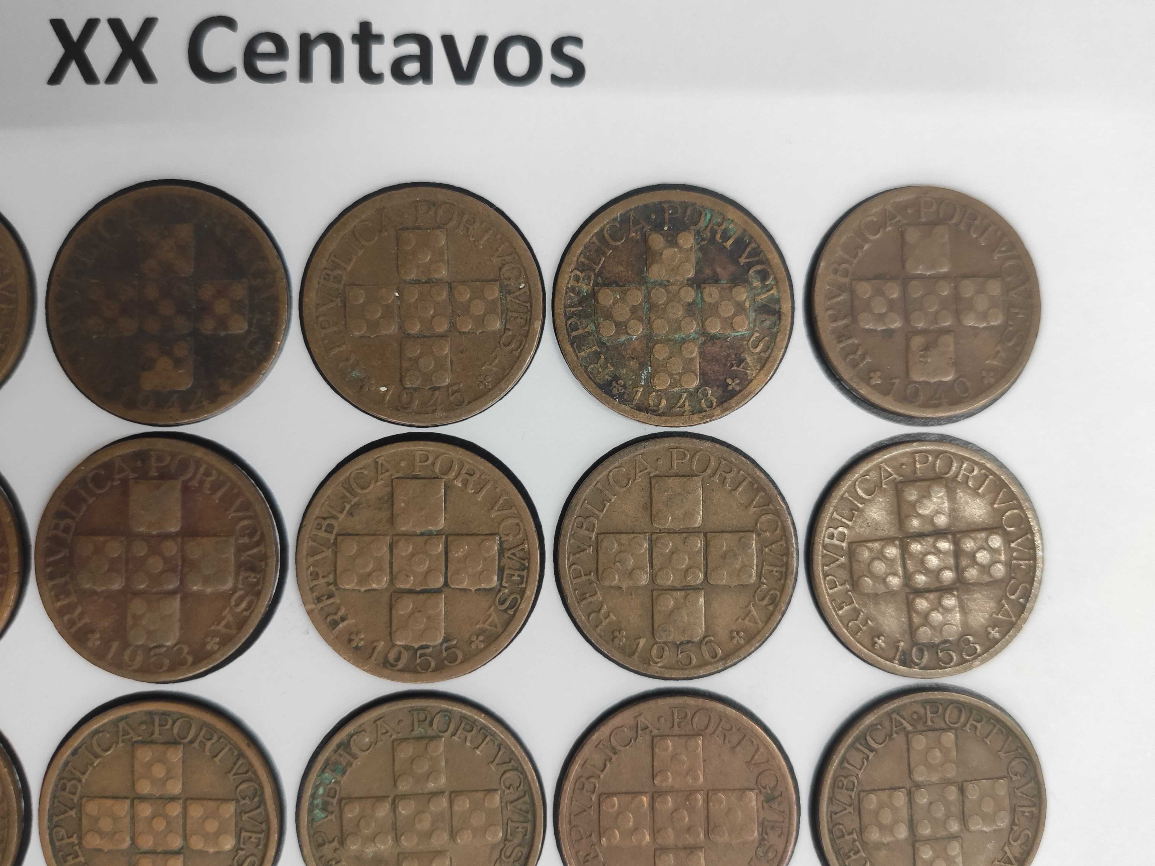 Coleção completa XX Centavos 1942 a 1969 (23 moedas)