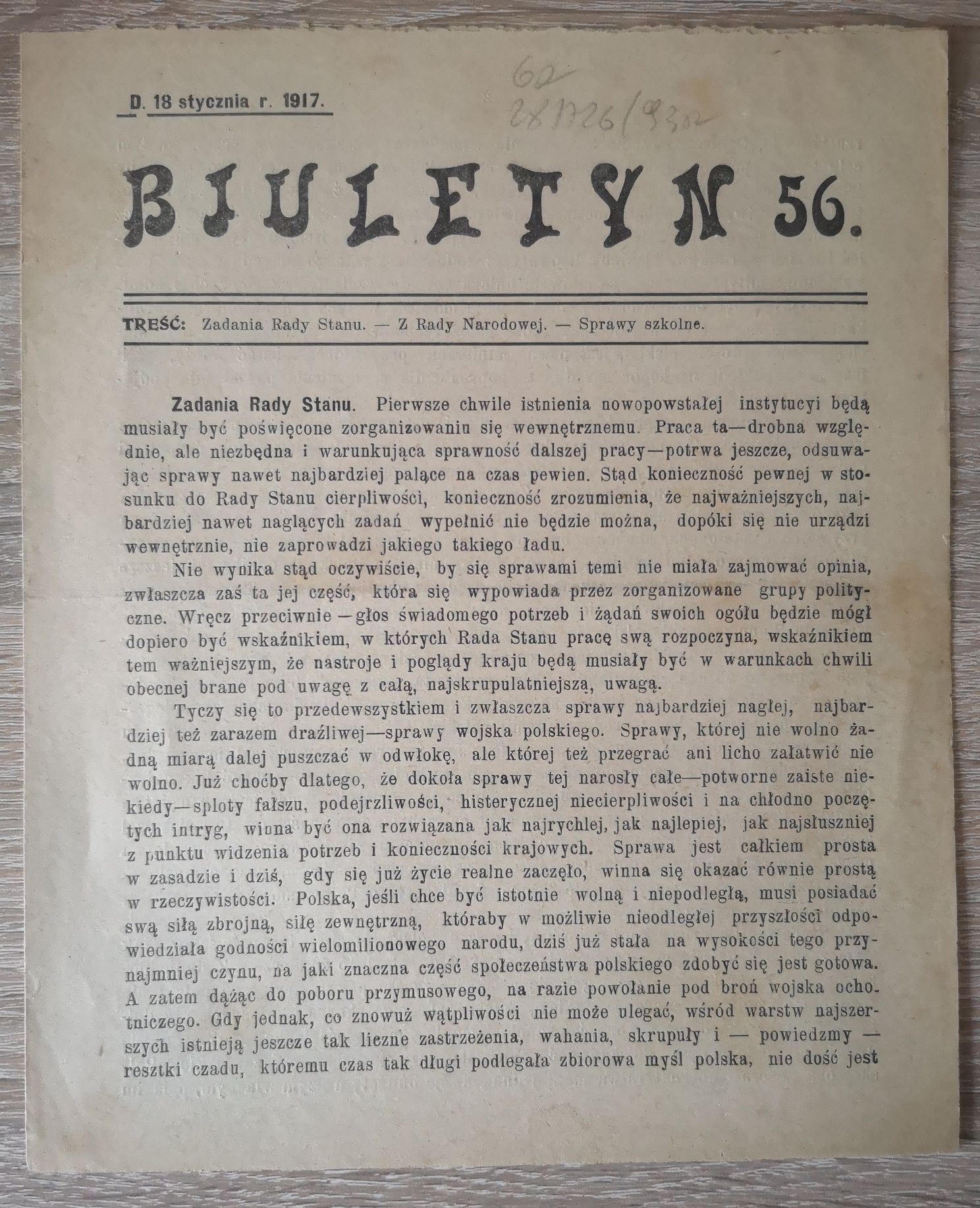 Biuletyn 1917r nr 51, 56, 71, 72.