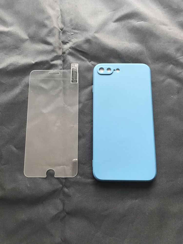 Case + szkło etui TPU Matt  plecki  na iPhone 7 plus , 8 Plus