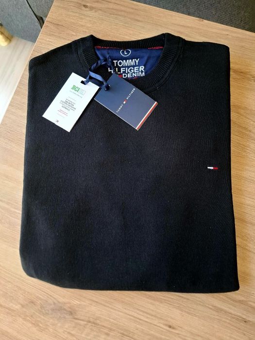 Nowe męskie sweterki tommy Hilfiger czarne m l xxl