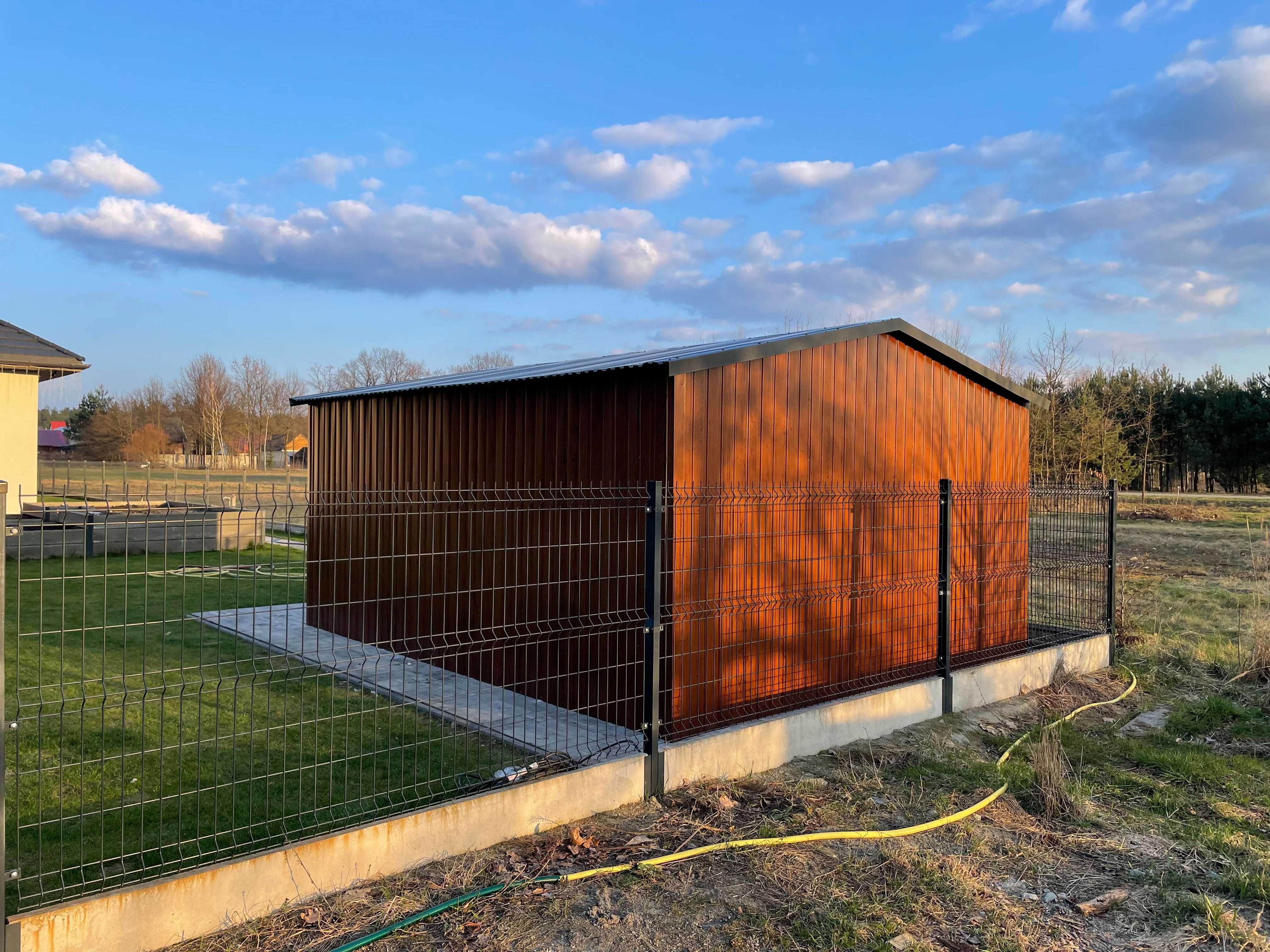 Garaż blaszany, domek ogrodowy, 4x5 orzech. PRODUCENT.