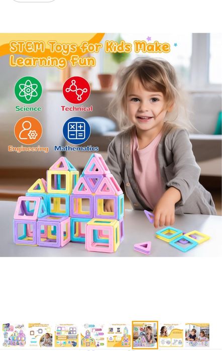 Klocki magnetyczne dla dzieci 42 sztuki dla 3 4 5 6 7 8 lat