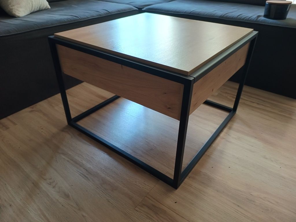 Stolik kawowy loft z szufladą