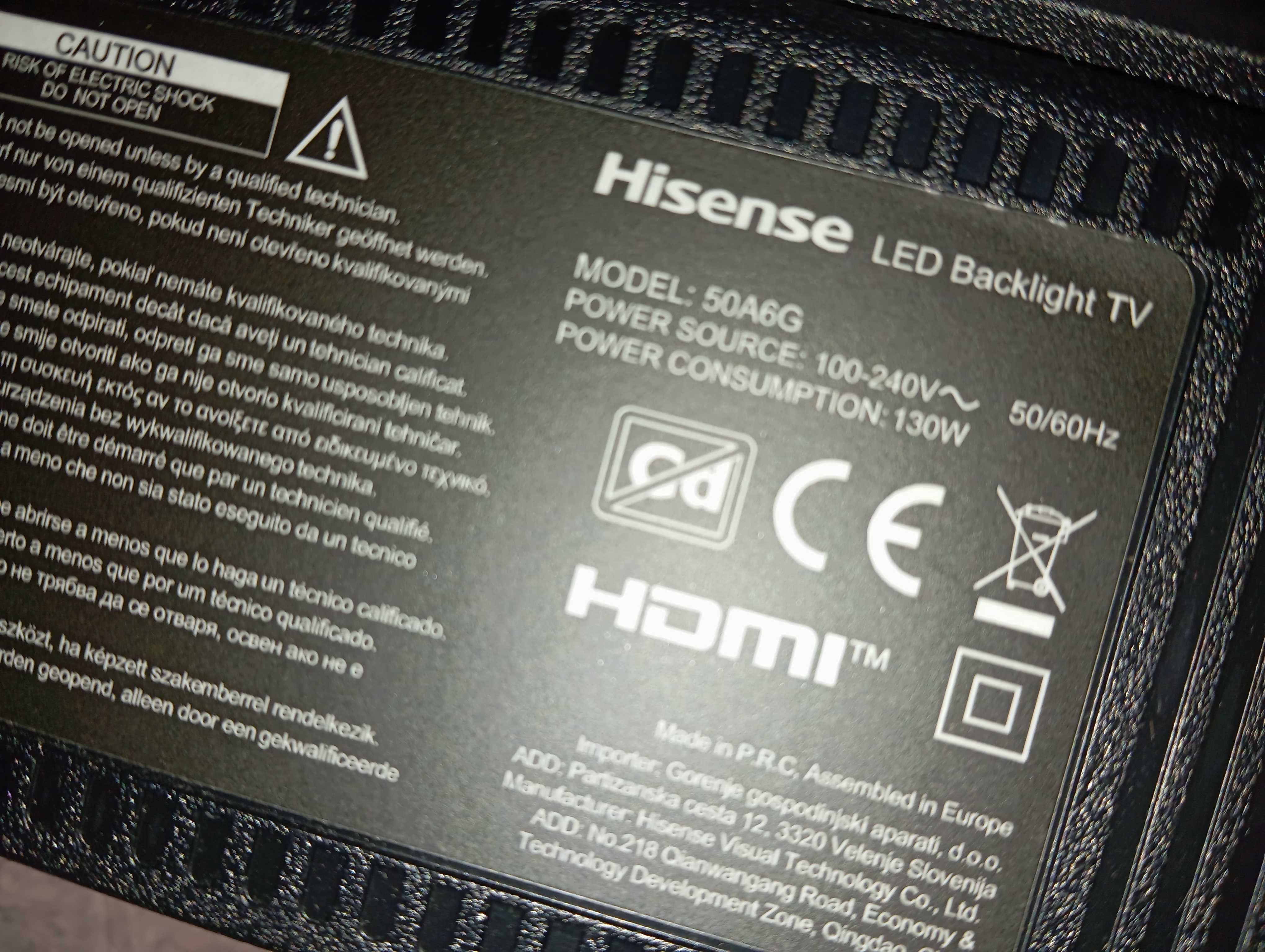 TV-50CALI-HISENSE-50A6G-4K-HDR10-Wi-Fi-Bluetooth-DVB-T2/HEVC- HDR10