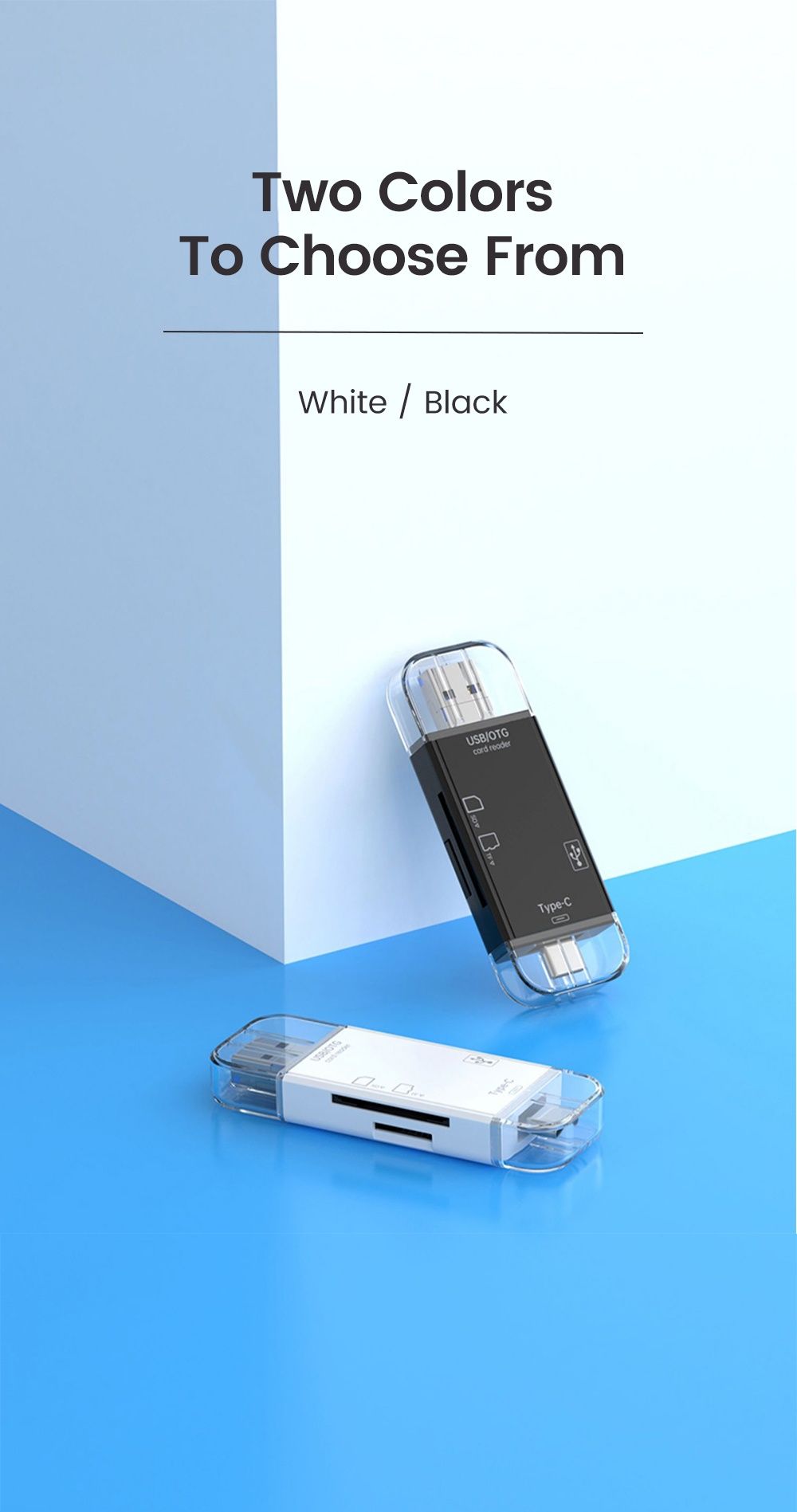 Czytnik kart pamięci 6w1 SD MicroSD USB TYP-C MicroUSB TF adapter