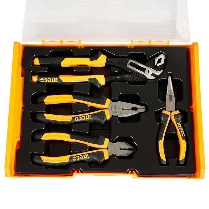 Плоскогубці Бокорізи Довгогубці Кліщі, набір в кейсі INGCO HKTV01P041