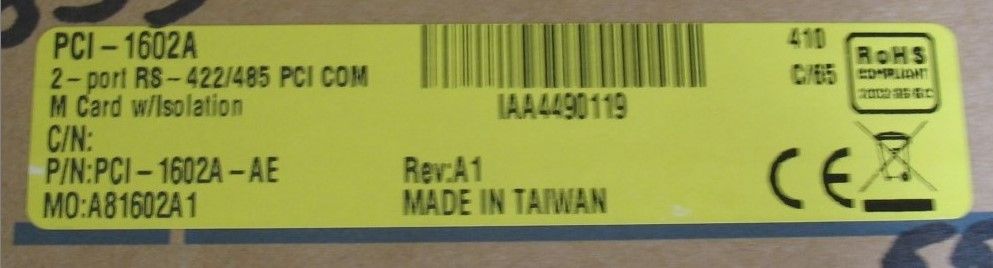 Плата для ПК, коммуникационная, PCI-1602, 2 порта RS-422/485, 2500 грн