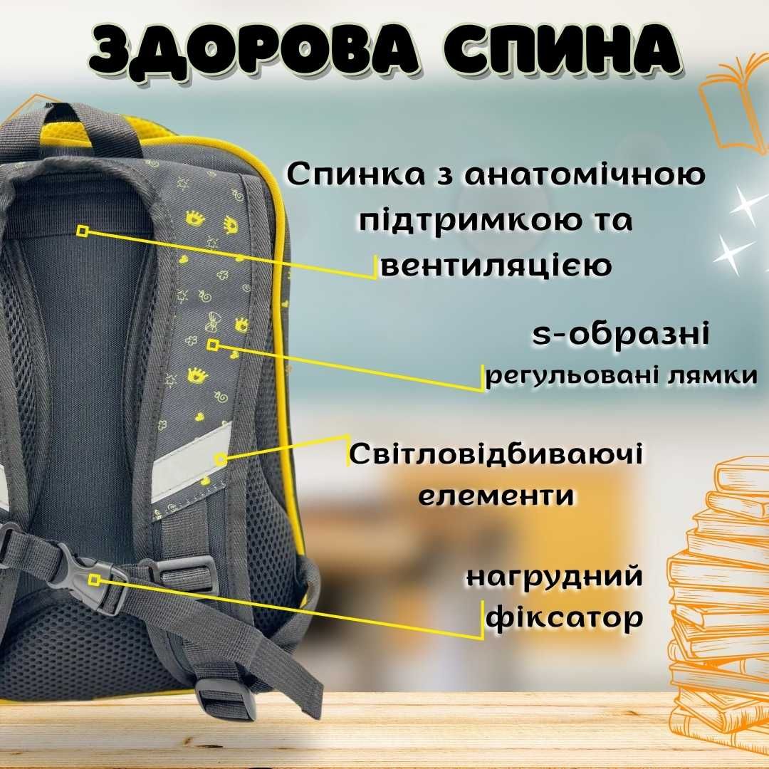 Шкільний рюкзак для хлопчика 4в1: Портфель, Пенал, Шопер, Сумка. FNAF