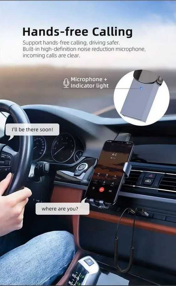 Зручний Bluetooth-адаптер Essager автомобільний AUX з мікрофоном