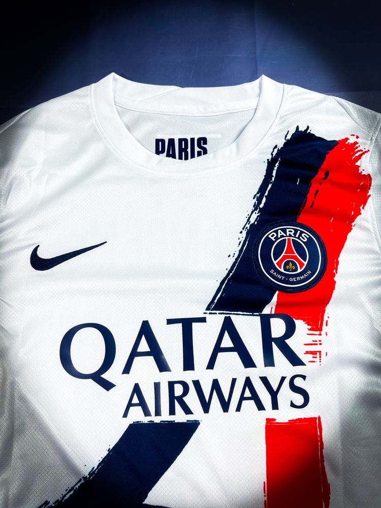 Dembele PSG Champions League «Nike» Biała Męska Sportowa T-shirt / M