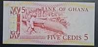 Banknot Ghana 5 cedi z 1980 r UNC