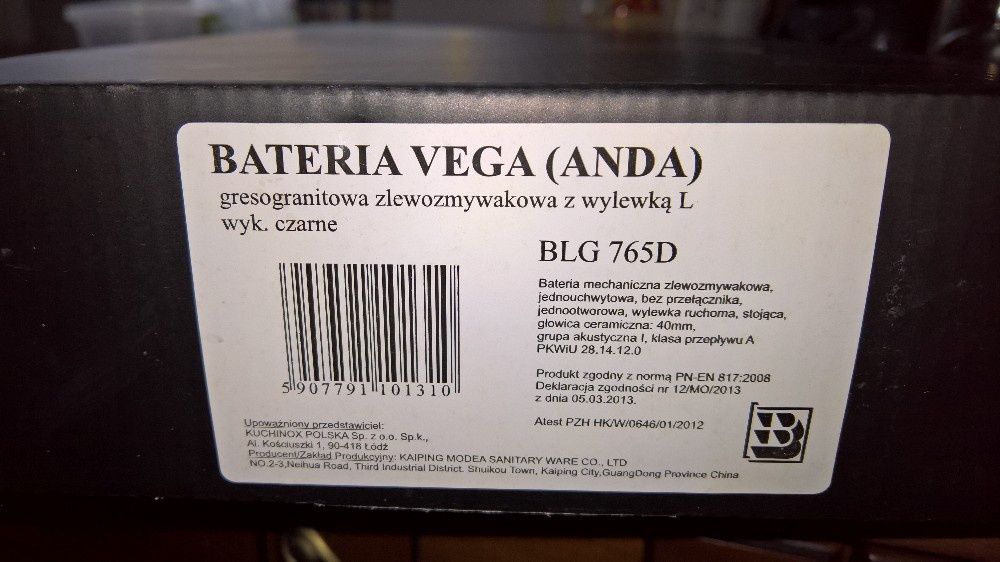 Bateria zlewozmywakowa Laveo VEGA