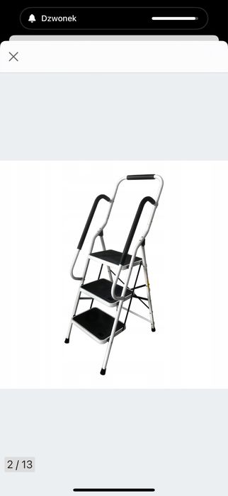 Drabina 3-stopniowa z porecza antyposlizgowa