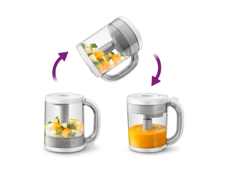 Блендер Паровий міксер 4 в 1, Philips Avent SCF883/01 , білий/сірий