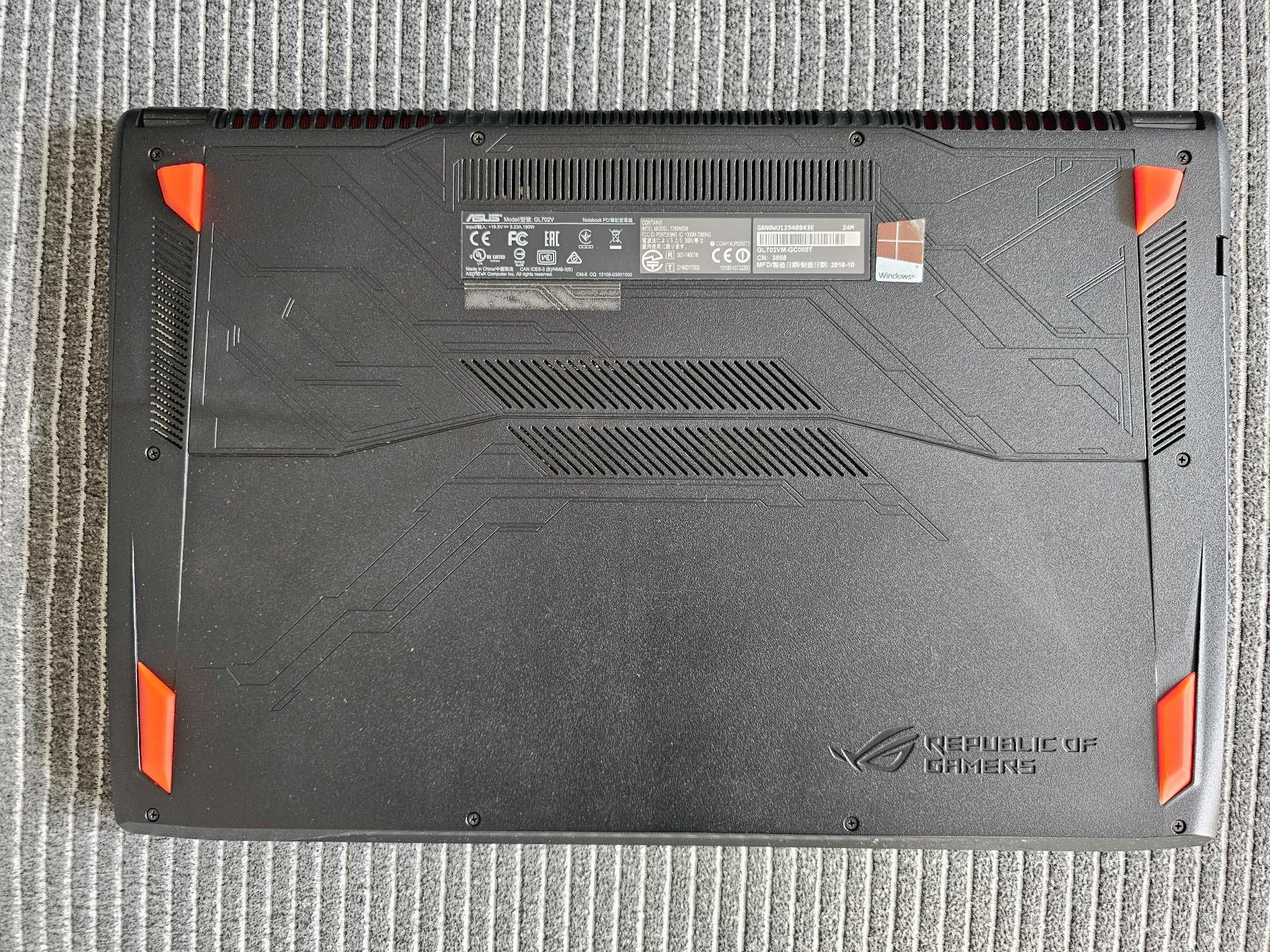 Игровой ноутбук Asus ROG 17.3”/ GTX 1060 6 GB NVIDIA/ Intel Core i7