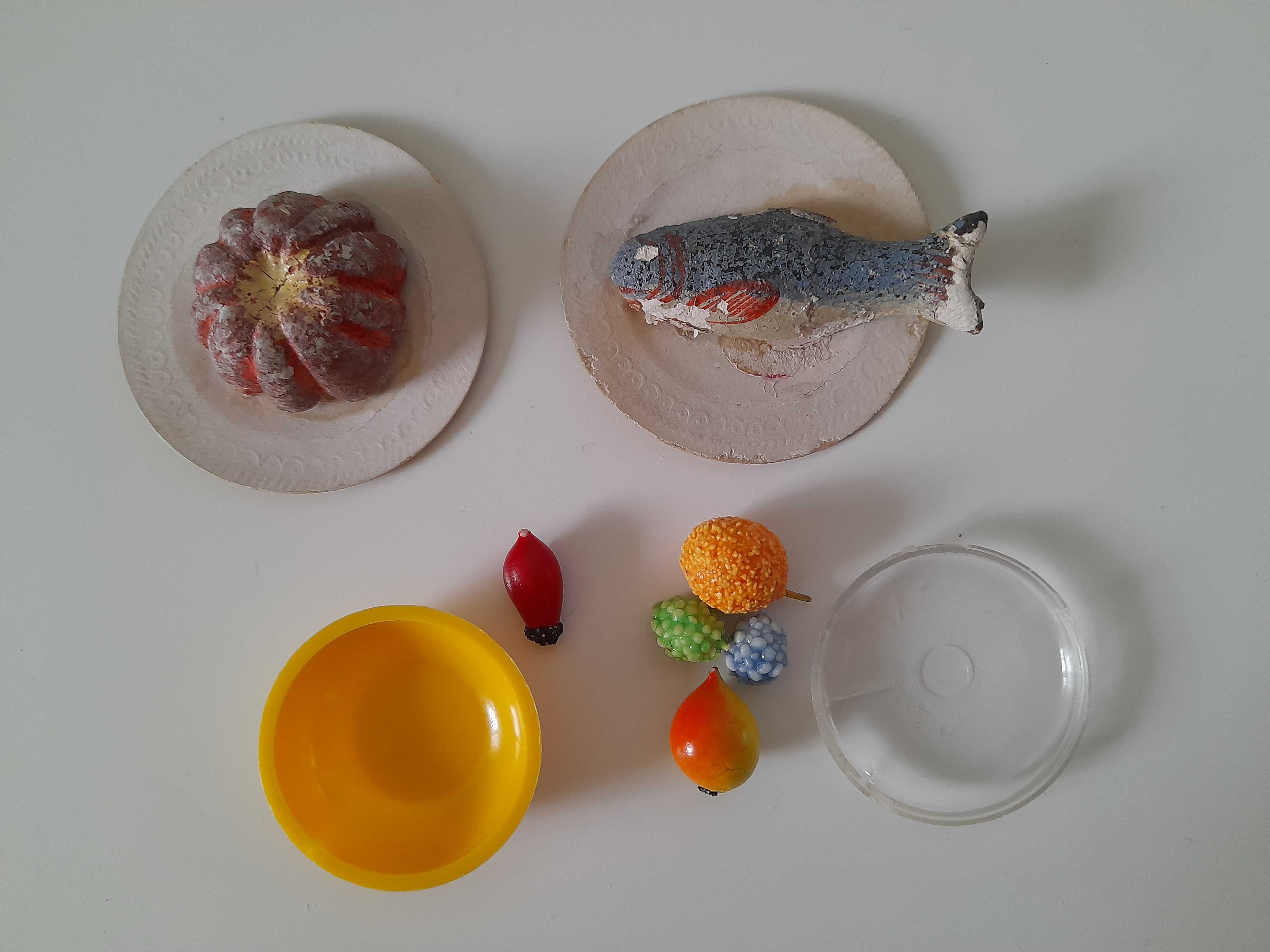 Zestaw Mini miniaturowe jedzenie babka ryba owoce domek lalek