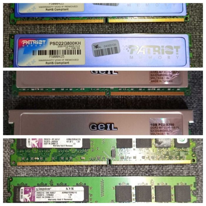 Pamięci RAM DDR 2 Patriot, Geil, Kingston