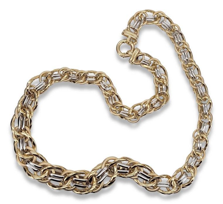 Łańcuszek żółtego białego 14k złota kolia naszyjnik cfc009yw Poznań