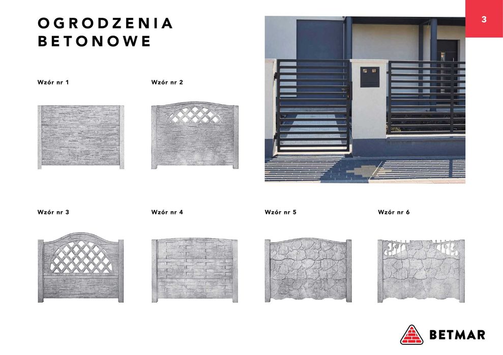 Ogrodzenie betonowe WZÓR DWUSTRONNY, ogrodznia betonowe płot PRODUCET