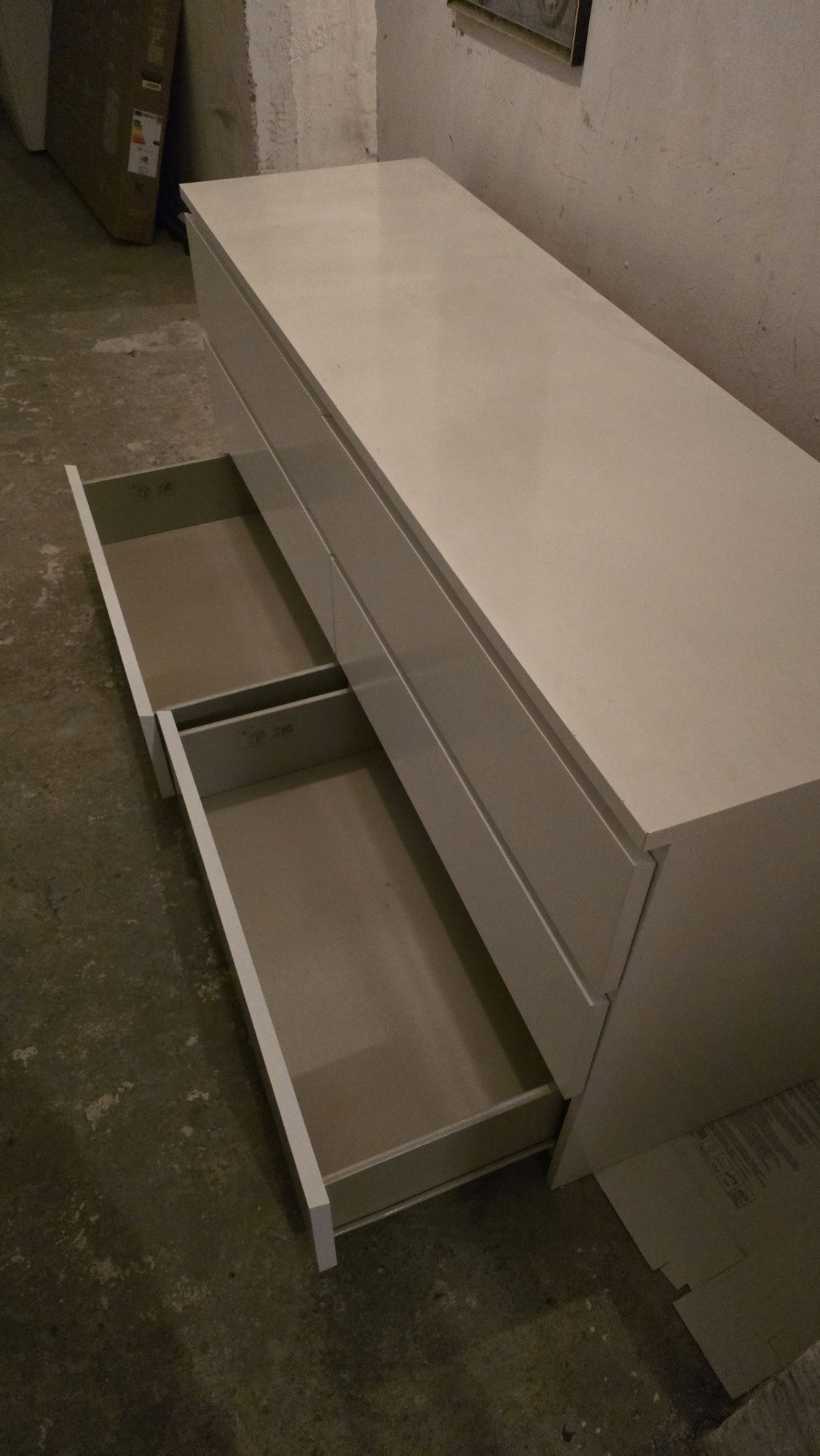 Komoda MALM biała, 6 szuflad, 160 cm