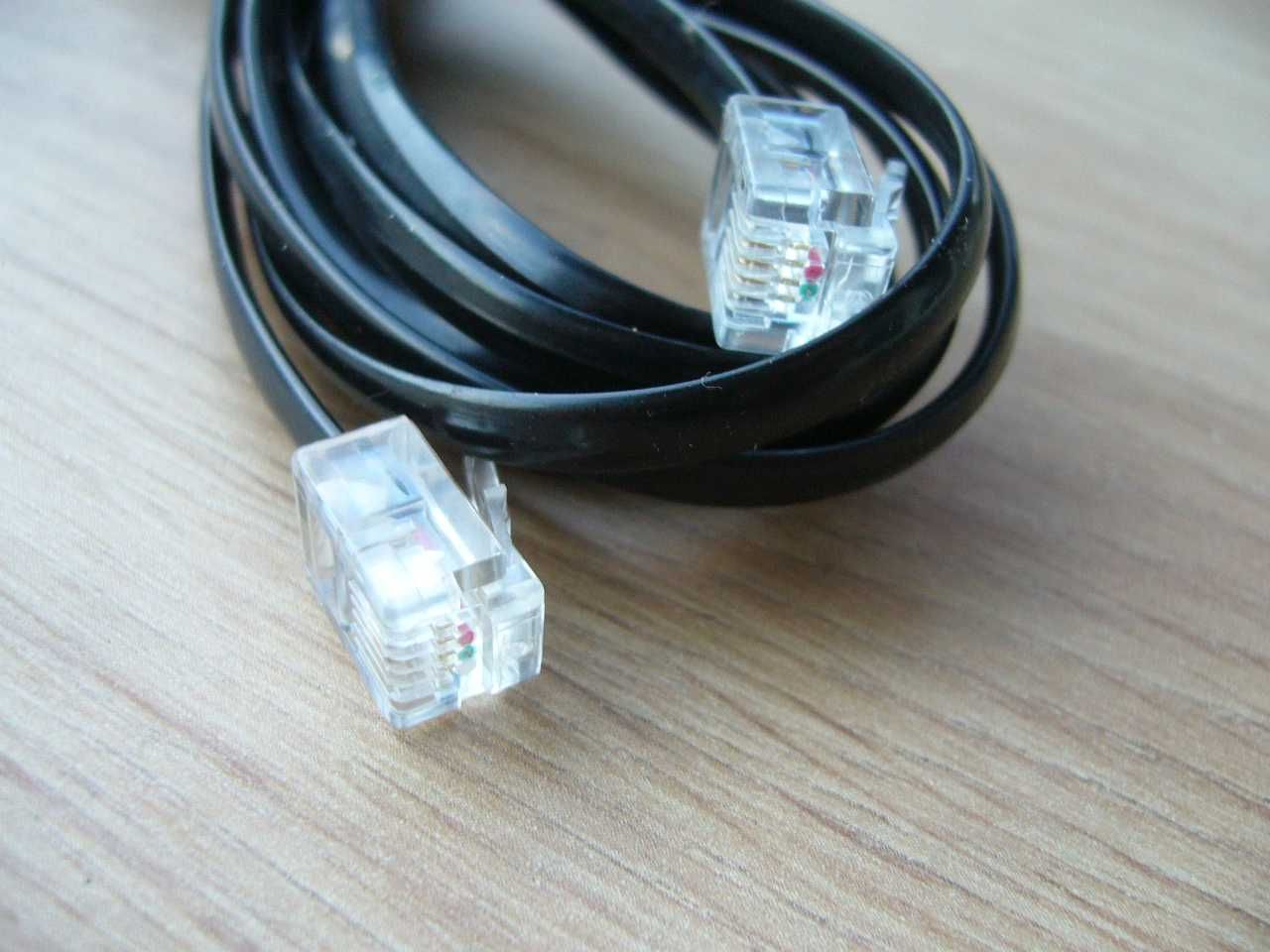 Kabel telefoniczny czarny długość 3 metry