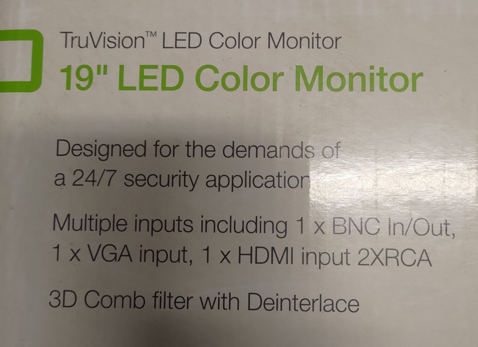 Monitor TruVision CCTV 19 cali