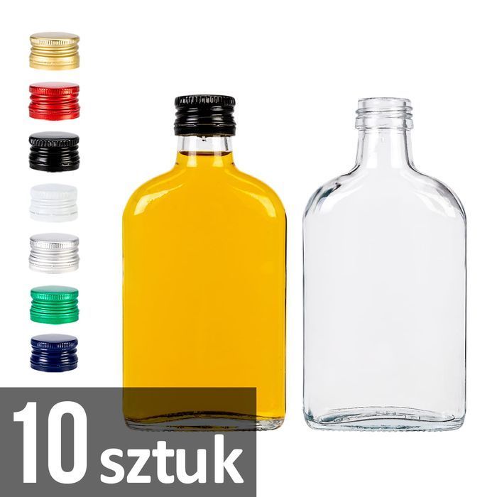 10x butelka PIERSIÓWKA 200 ml na sok nalewki wino + zakrętka
