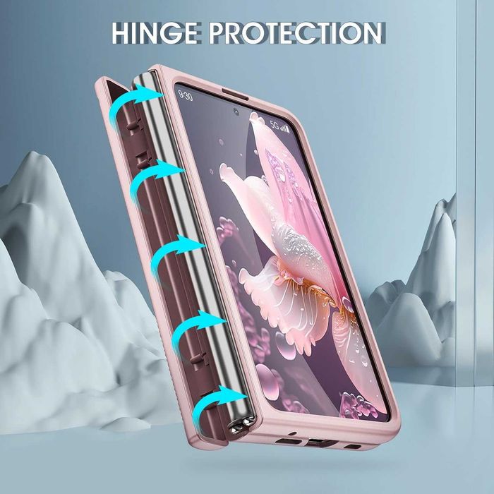 MATEPROX etui pancerne do Google Pixel Fold 5G 360 holder różowe złoto